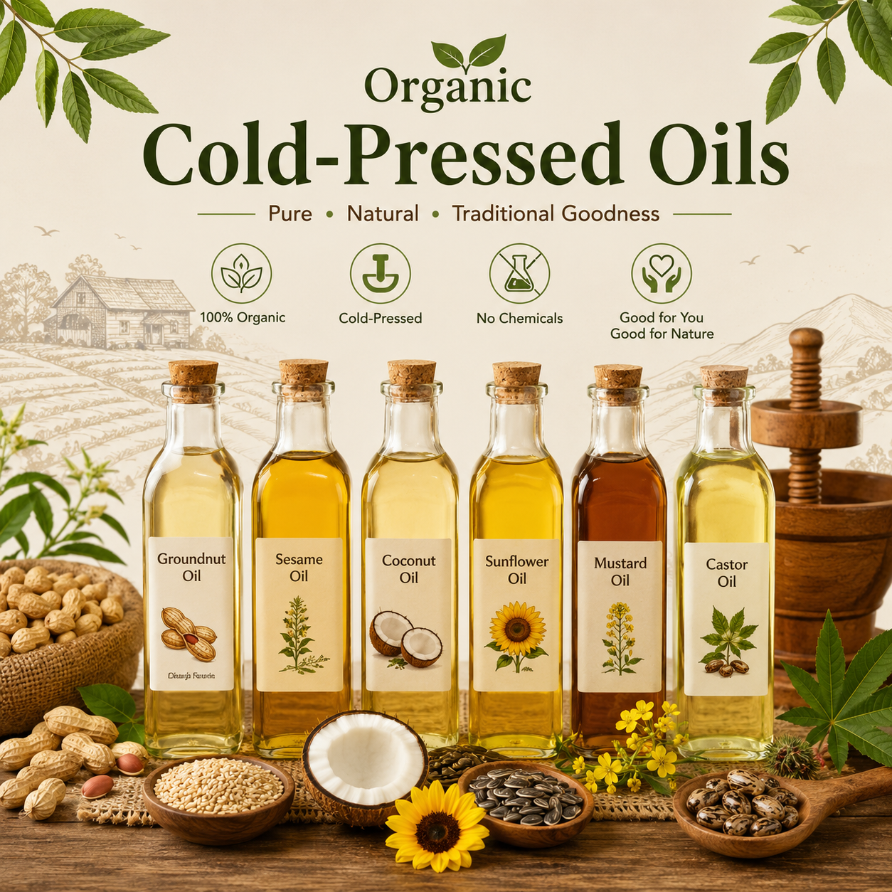 Organic Cold-Pressed Oils