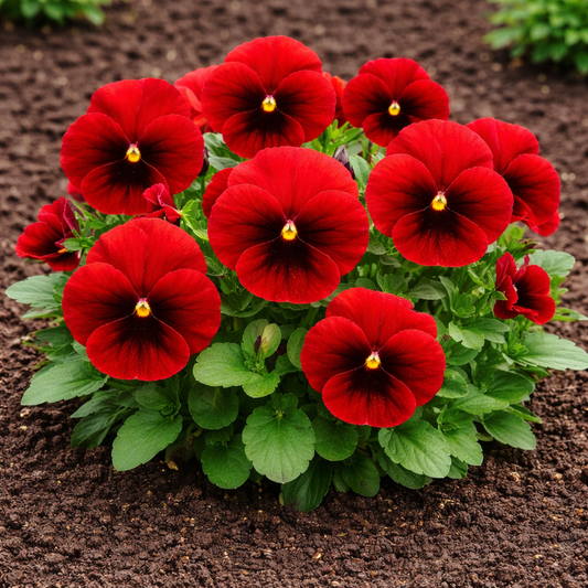 Pansy Scarlet Red Flower Seeds – 10 Seeds Pack | Chemical-Free | Easy to Grow