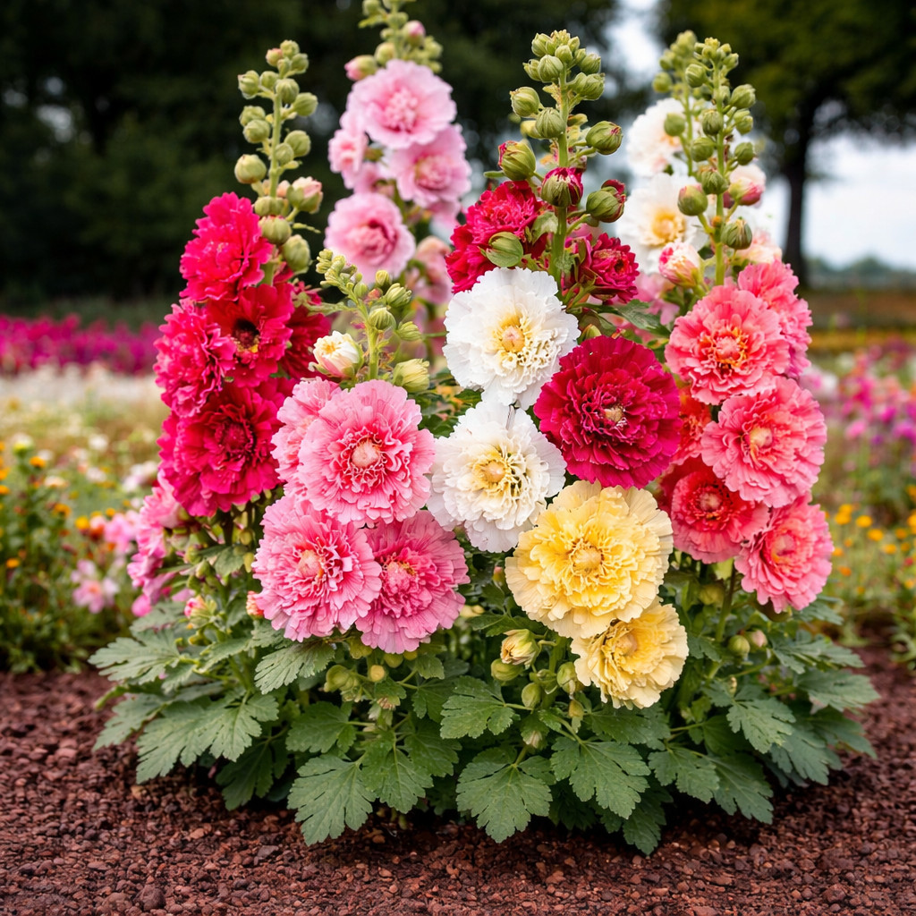 Dwarf Hollyhock Mixed Seeds - 50 Seeds Pack | Chemical-Free | Easy to Grow