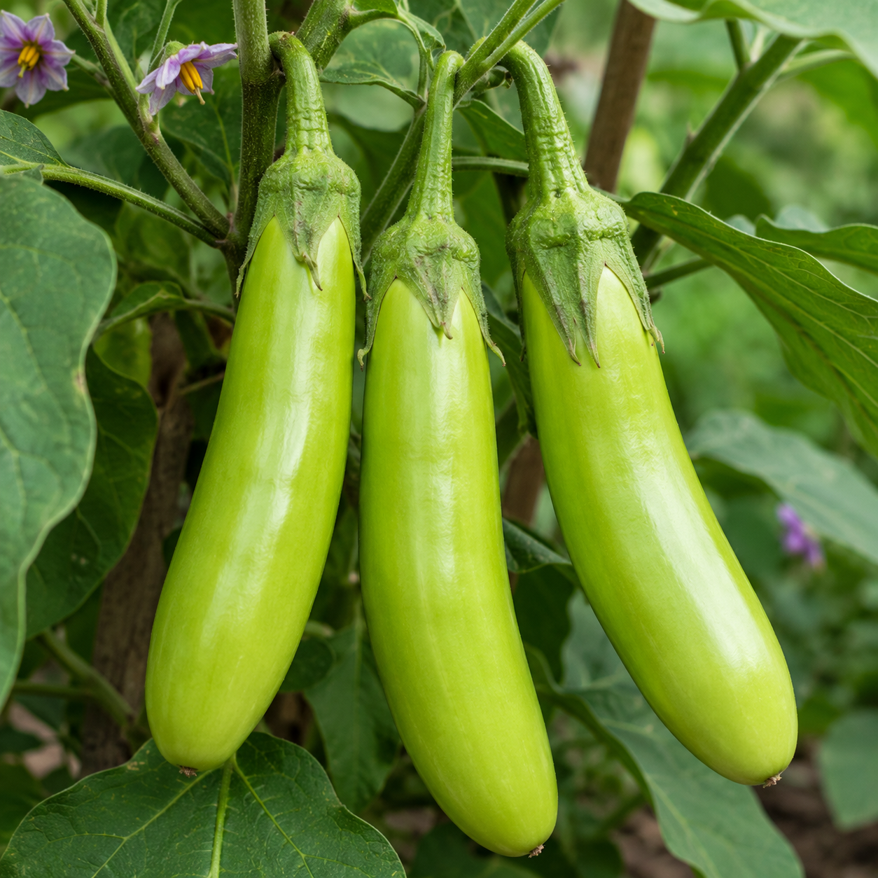 Brinjal (Long Green) – Naati / Desi Seeds (30 Seeds Pack) | Open Pollinated | Chemical-Free