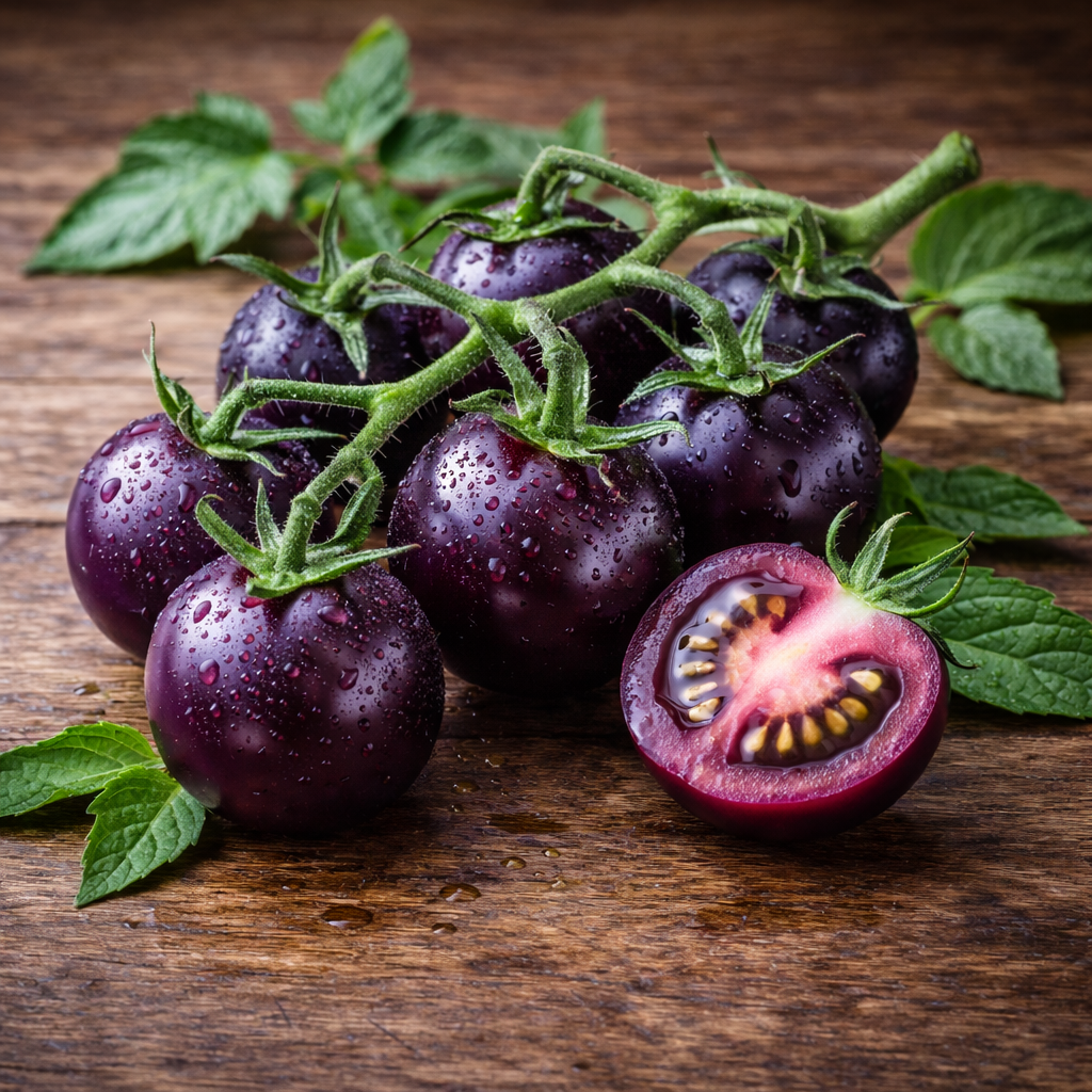 Tomato Black Pearl Purple Seeds - 20 Seeds Pack | Chemical-Free | Easy to Grow