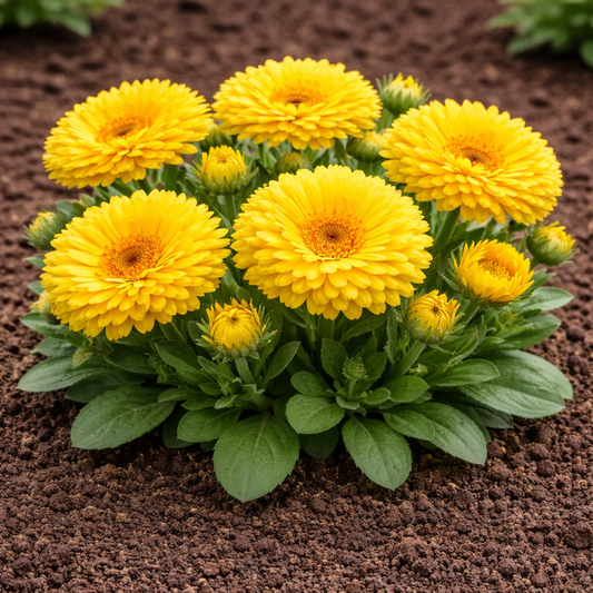 Calendula Bon Bon Yellow Seeds - 50 Seeds Pack | Chemical-Free | Easy to Grow