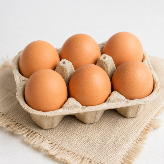 Farm Fresh Brown Eggs – Free Range – 6 Pcs – Sheela Farm