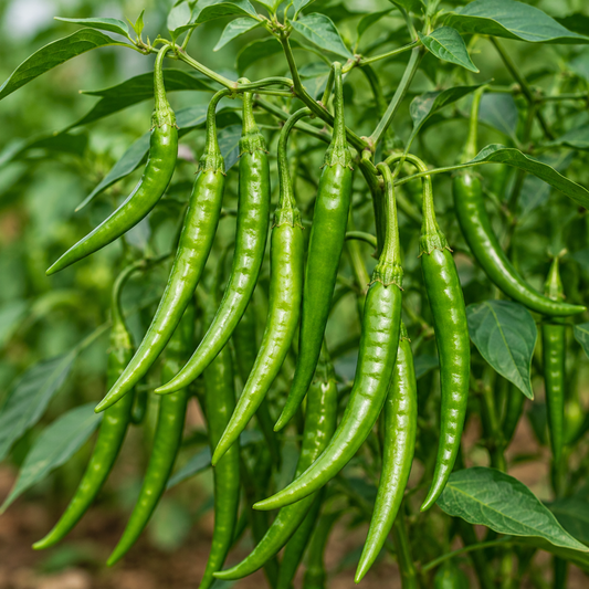 Green Chilli – Naati / Desi Seeds (30 Seeds Pack) | Open Pollinated | Chemical-Free