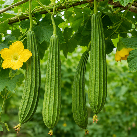 Ridge Gourd (Turai / Beerakaya) – Naati / Desi Seeds (30 Seeds Pack) | Open Pollinated | Chemical-Free
