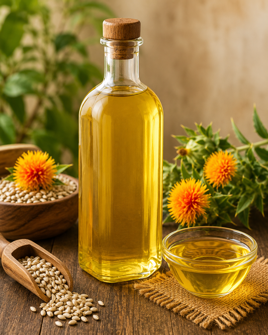 Cold Pressed Safflower Oil – Certified Organic – Sahaja Organic